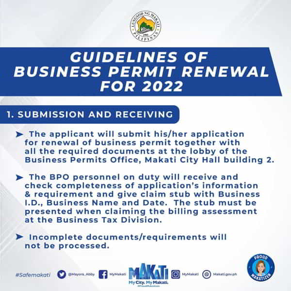 Business renewal 2022 Guidelines