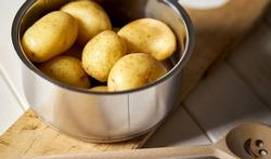 Pot with potatoes