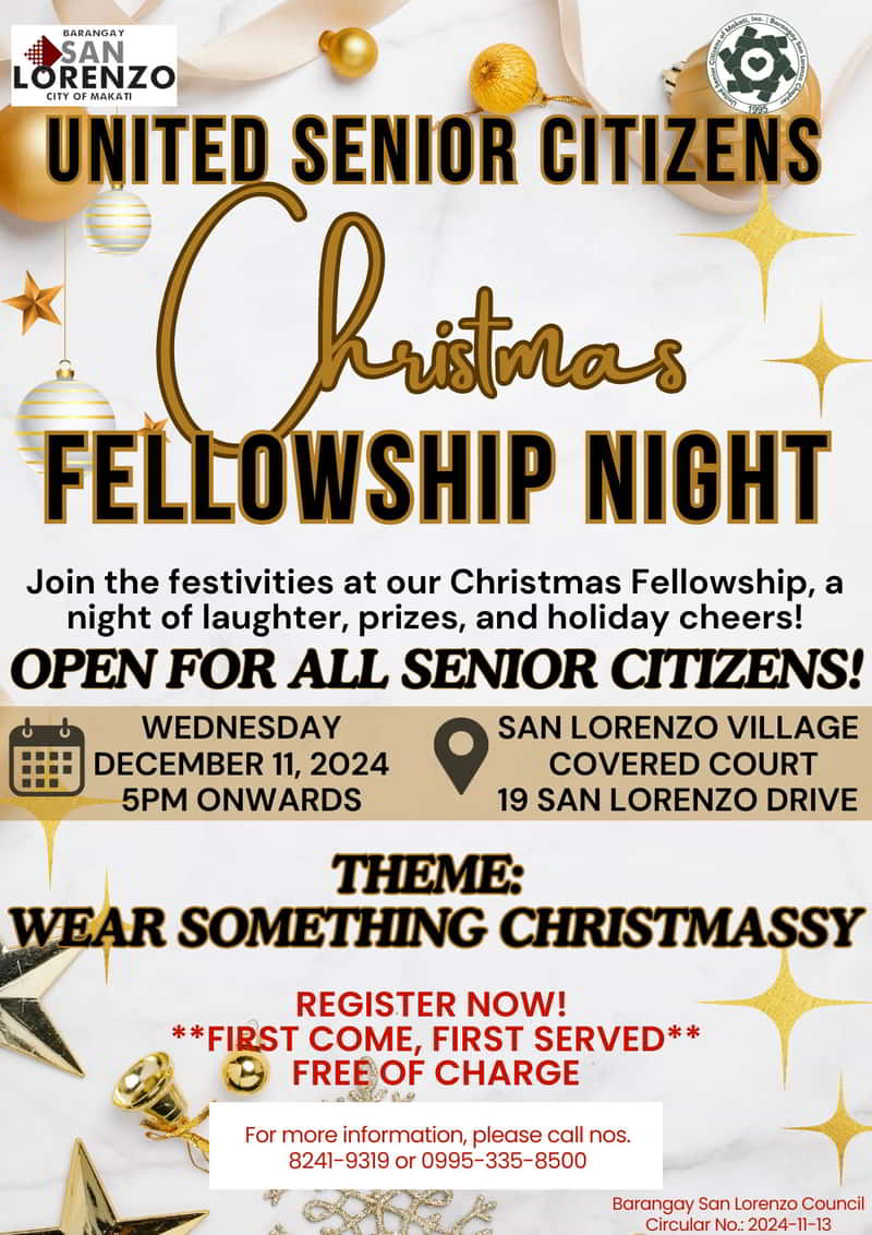 United Senior Citizens Christmas Fellowship Night